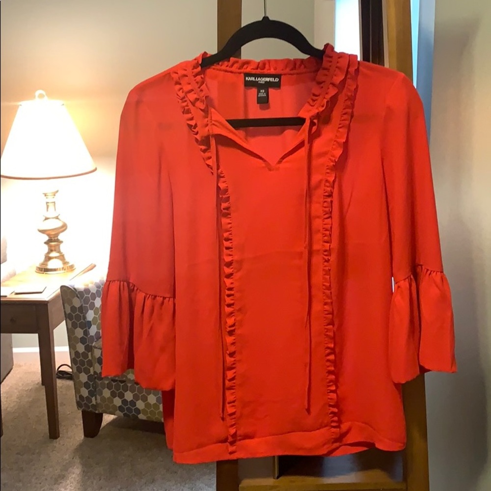 Karl lagerfield Paris Bell Sleeve Blouse